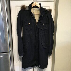 Patterson J. Kincaid Angela Navy Parka w/Fur Trim Hood